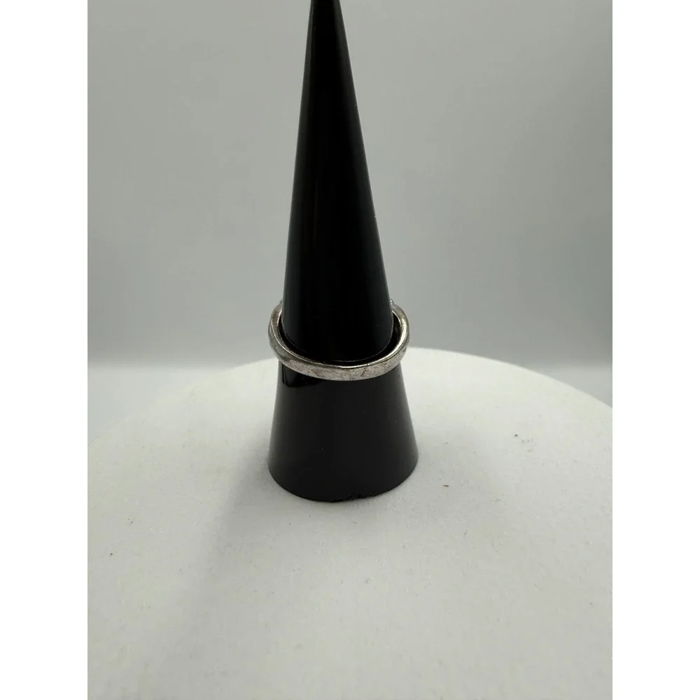 Sterling Silver 925 Three Stone‎ Cubic Zirconia Ring Size 7 Thailand Round Cut